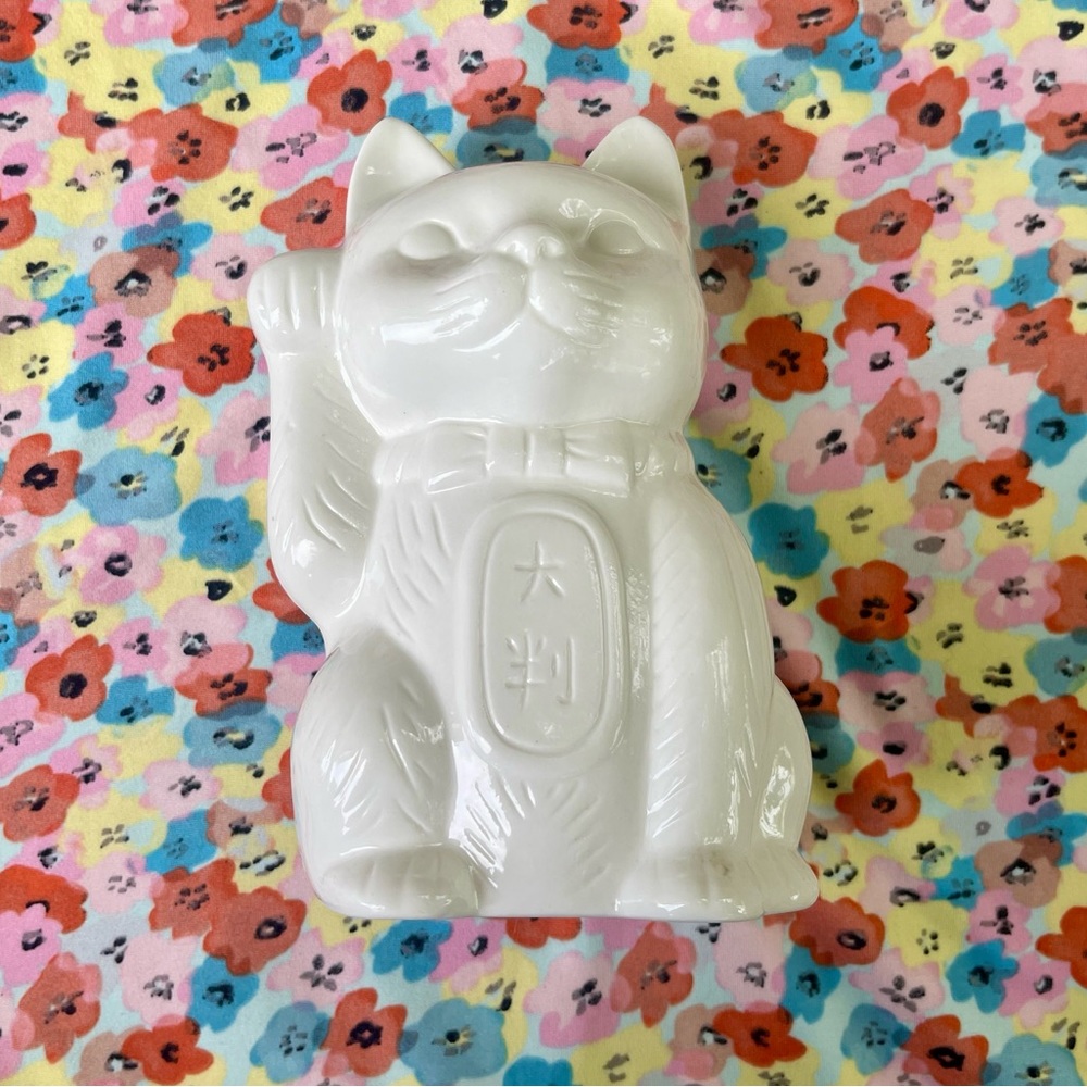 Large White Lucky Cat Maneki Neko Tiki Mug DW127 Good Luck Cat Tiki